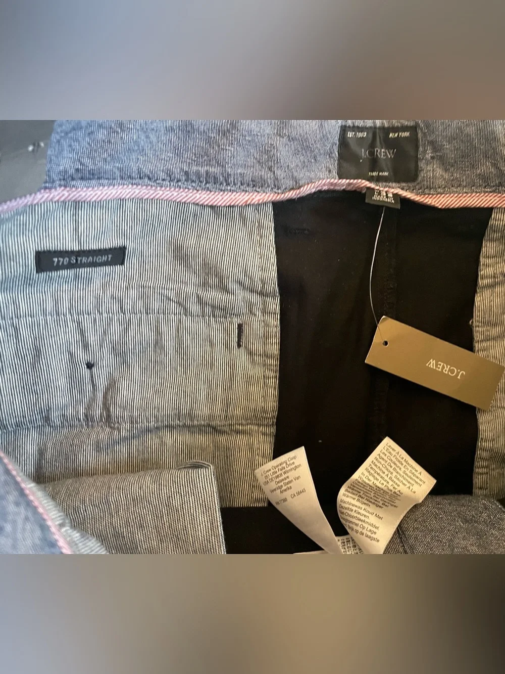 J. Crew 770M Straight-fit stretch chino pant in Black Size 34/32 NWT $98 AR886